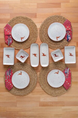 Deer 10 Piece Breakfast Set for 4 People - Fh Finehome