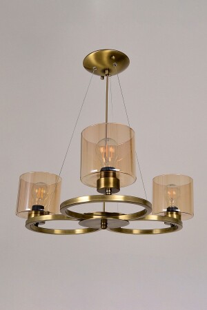 Defne 3-Piece Glass Antique Colored Pendant Lamp Chandelier BS. 7132-52-03C - Avize çarşısı