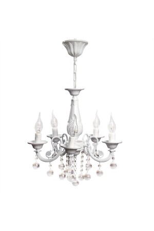 Defne 5-Piece Cast Stone White Chandelier 63587 - Berk Avize