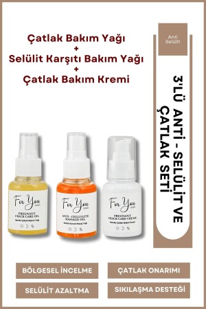 Dehnungsstreifen-Pflegecreme – Dehnungsstreifen-Pflegeöl und Anti-Cellulite-Pflegeöl 3-teiliges Gelegenheitspaket - For You Gold