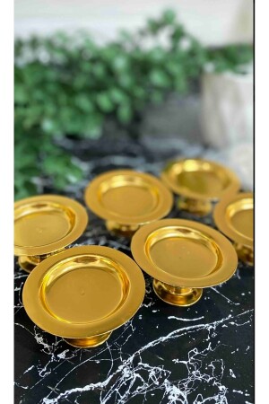Dekoratif Gold Kaplama 6 Lı Makaronluk Mini Lokumluk Sunumluk Lüx FTH09468 - Mineli-Aşk