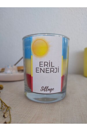 Dekoratif Hediyelik Eril Enerji Güneş Taşlı %100 Soya Wax Vegan Meditasyon Yoga Ritüel Mumu - Sillagecandle