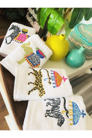 Dekoratif Safari Animals Desenli El Havlusu Seti (4 ADET) GESFRH05 - ge living