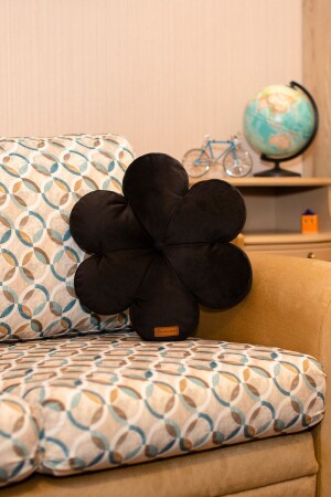 Dekoratif Siyah Çiçek Yastık Flower 42*42 Cm - Rayda Home