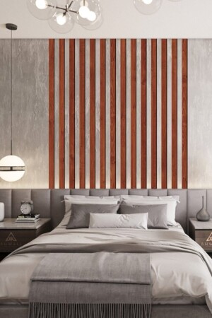 Dekoration Holzstreifen Wandpaneele Wandleiste Skandinavisches Walnussbraun (5 Stück) - Evdeucuz