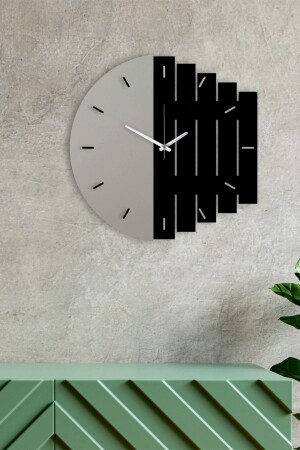Dekorative moderne Holzwanduhr Rhythm 0093-SCHWARZ - Pey Aksesuar