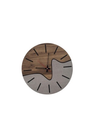 Dekorative Wanduhr in Walnussweiß und Schwarz - Yildizsanat