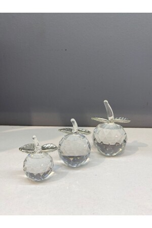 Dekoratives Kristallglas Triple Apple Transparent Silber - Peramari