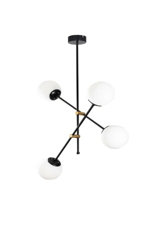 Delfina 4-Piece Black Antique Plafonier Luxury Chandelier-glass 3133 04 0104 01 01 - Taşcan Aydınlatma