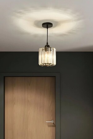 Dellova Model Modern Luxury Pendant Lamp Chandelier Room Hallway Hallway Entrance Black Crystal Stone Chandelier lunamss-1 - Luna Lighting