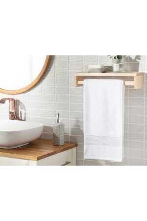 Deluxe-Gesichtshandtuch aus Baumwolle mit niedriger Drehung, 50 x 70 cm, Weiß 10035395-1 - English Home