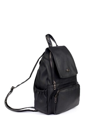 Demolition Leather Black Backpack - Samilon
