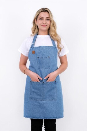 Denim Kitchen Apron with Adjustable Straps AYARASKILIKOTONL - sevilya