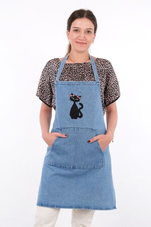 Denim-Küchenschürze Cat Lady Rose Modell SVLY-KOTONLUKLDY - sevilya