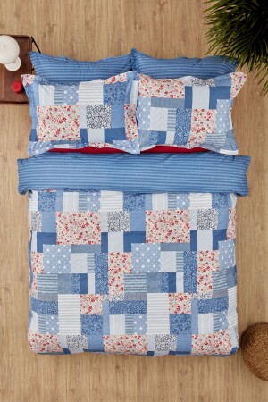 Denim Patch Double Duvet Cover Set Red 200. 22. 14. 0208 - Karaca Home