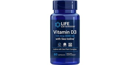 Deniz İyotlu D3 Vitamini, 5000 IU - 60 kapsül - Life Extension