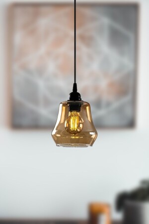 Denzel Special Design Sports Modern Smoked Glass Pendant Lamp Single Hall - Kitchen Chandelier bdenzel - Fer Avize