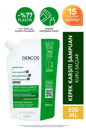 Dercos Anti-dandruff Anti-Dandruff Care Shampoo - Dry Hair - Refill Package 500 Ml - Vichy