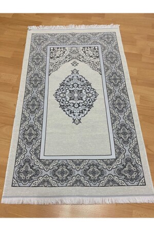 Desenli Saçaklı Hediyelik Bohçalık Tafta Gri Seccade - Ayhanhome