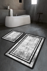 Desenli Yıkanabilir 2'li Banyo Halısı Banyo-77 ipekhane-banyo-77 - Serteks
