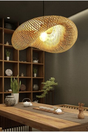 Design Bamboo Chandelier Wicker Chandelier Modern Nordic 1. Grade Quality 400mm Diameter Freshness Qatar fico4900 - Fico Home
