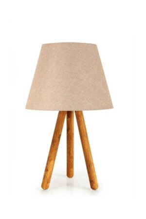 Design Luce Three-Legged Wooden Lampshade Beige Ayd-641 AYD-641 - HOMİNG