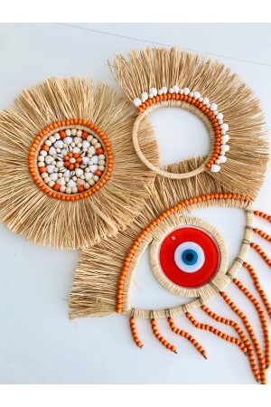 Design Triple Raffia Wall Ornament - Hasirdukkanii