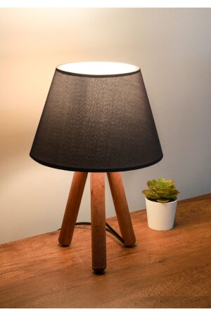 Design Wooden Anthracite Fabric Head Lampshade Ayd-3169 - Homing