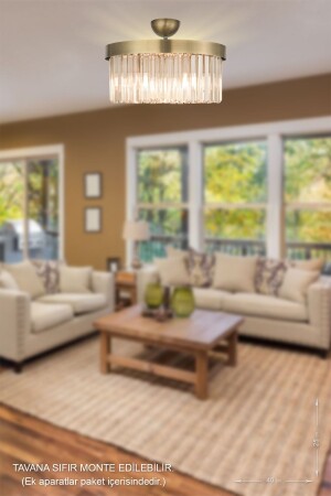 Desina 40 cm Crystal Stone Chandelier - (Tumbled Finish) PY-300-40 - Avizemoda