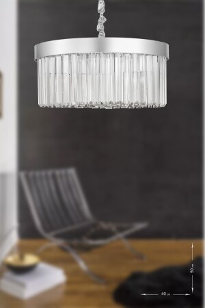 Desina 40' Crystal Stone Luxury Chandelier - (silver-gilt) PY-300-40 - Avizemoda