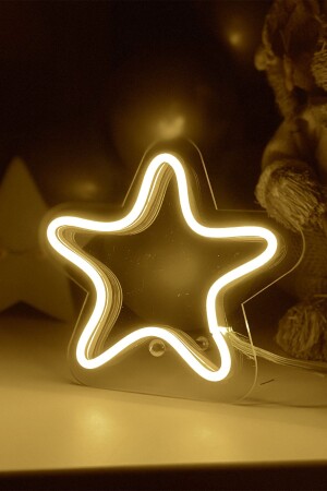 Desktop Small Star Shaped Neon LED Light Table for Children's Room 15 X 14 Cm TBM-1329 - vinyuup