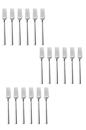 Dessert Fork Gök Dil Brand (SERVET ÇEYİZ) 18 Pieces Stick Plain Model Breakfast Cake Fork TYC00593662776 - Genel Markalar
