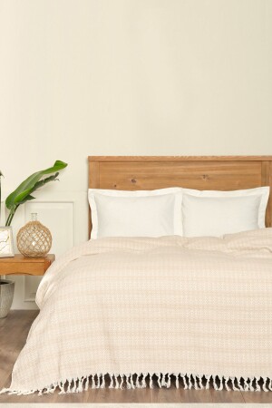 Destina Beige Double Multi-Purpose Blanket - Karaca Home