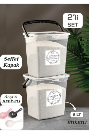 Detergent Box 2 Pack 6 Liters Flour and Legumes Bucket for Coloreds and Whites (Transparent Cover) Alamut235 - Alamut Home