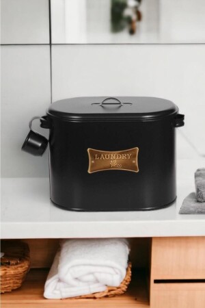 Detergent Box with Metal Compartment - Black - 12 Lt 03MEG013 - Laundry