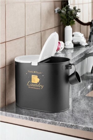 Detergent Box with Metal Compartment Black 12 Lt Lr002 P1233S7256 - Laundry