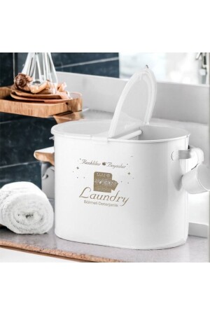 Detergent Box with Metal Compartment White Lr033 FRSC-153 - Laundry