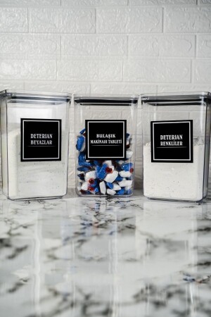 Detergent Whites Detergent Coloreds Dishwasher Tablet Set of 3 2900ml Storage Container 25874545 - kalitebudur34