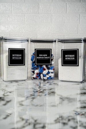 Detergent Whites Detergent Coloreds Dishwasher Tablet Set of 3 2900ml Storage Container 545641694626 - kalitebudur34