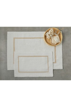 Dia Cotton Bath Mat Set 60x90+40x60 Beige-ecru TYC00593490921 - English Home