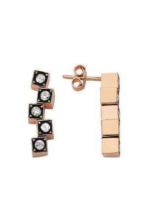 Diamant-Quadrat-Ohrringe - Lilarote Pırlanta