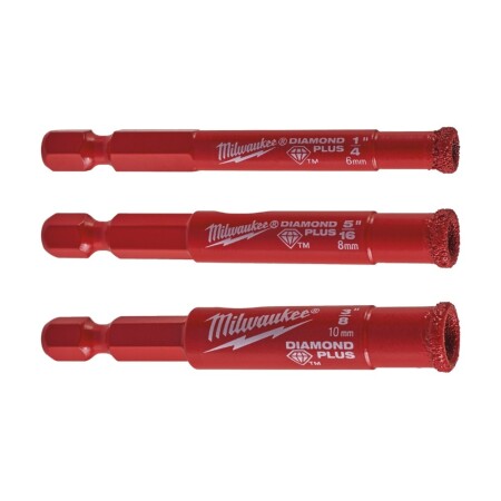 Diamantkernbohrer-Set MILWAUKEE Diamond Plus, 3-teilig. - Milwaukee Accessories