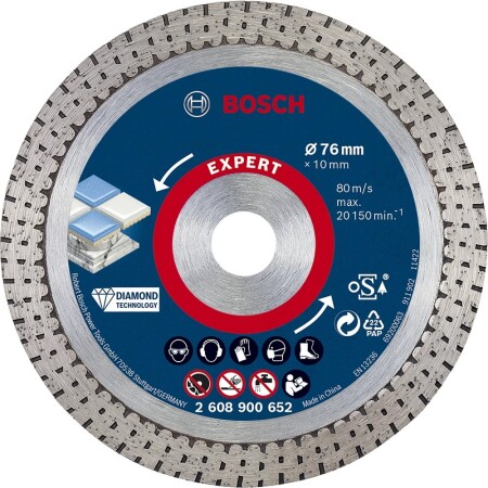 Diamanttrennscheibe BOSCH Expert HardCeramic 76x10mm - Bosch Accessories