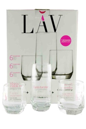 Diamond 18 Piece Glass Set 18 Pieces 8692952003813 - Lav