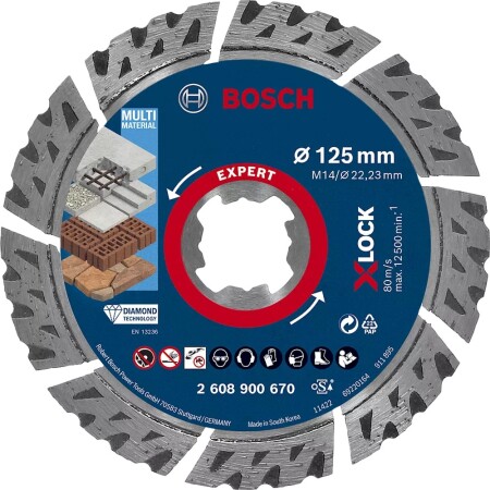 Diamond cutting disc BOSCH Exspert X-LOC 125x22.23mm - Bosch Accessories
