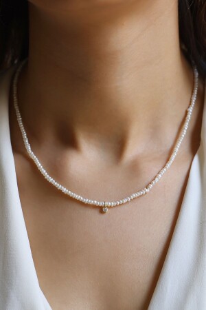 Diamond Design Pearl Necklace OSP0166 - Safir Kuyumculuk