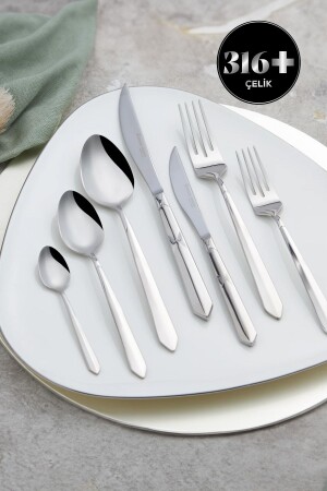 Diamond Elegance 316 Steel 84 Piece Fork Spoon Knife Set for 12 Persons 153. 03. 08. 2071 - Karaca