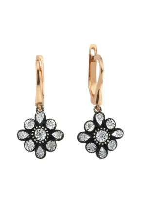 Diamond Fancy Flower Earrings - Assos Pırlanta