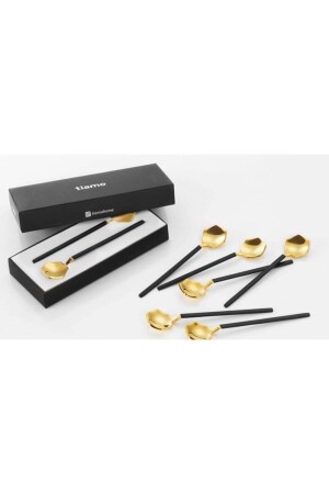 Diamond Gold&black 6-Piece Tea Spoon TİA011 - Tiamo