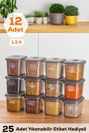 Diamond Labeled 12-Piece Pulse Provision Storage Container Set with Lids 1.3 Liter KARMA03993-1TT - Porsima